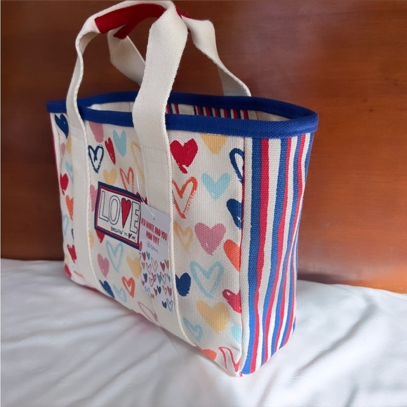 NWT BRIGHTON Red White And You Mini Canvas Tote / Crossbody Bag - Picture 7 of 16